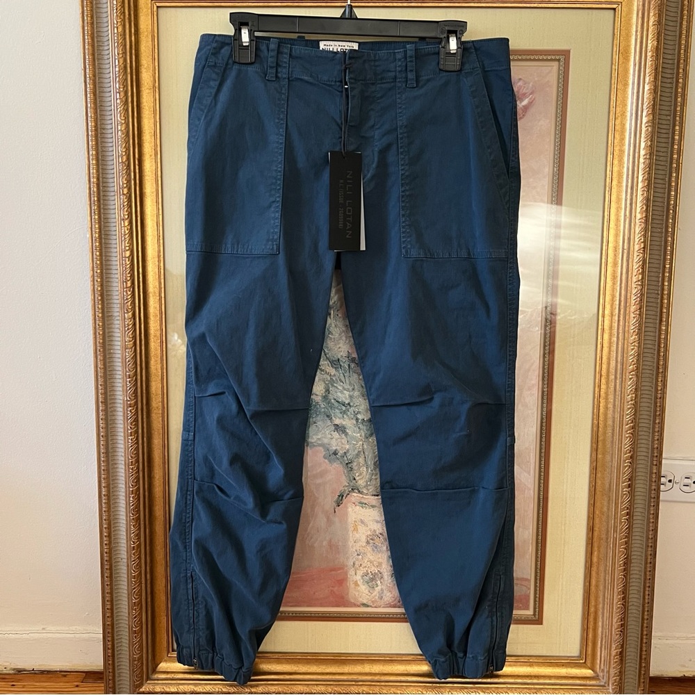 NWT nili lotan cropped military pant teal blue size 8 - Picture 4 of 8